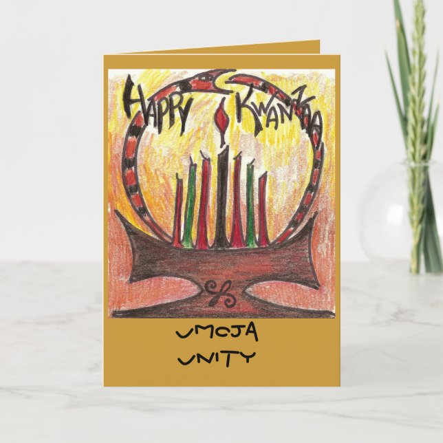 tarjeta kwanzaa, unidad Umoja (Anverso)