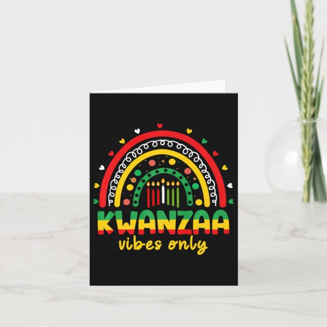 Tarjeta Kwanzaa Vibes solamente Kinara Siete Velas African (Anverso)