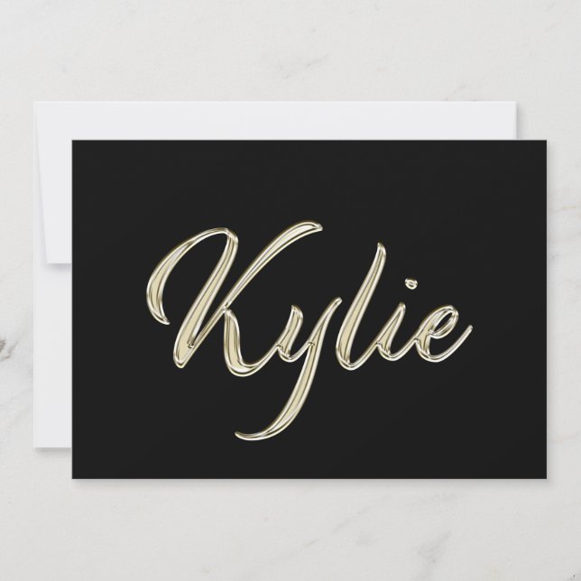 Tarjeta Kylie white gold Handwriting Karte (Anverso)