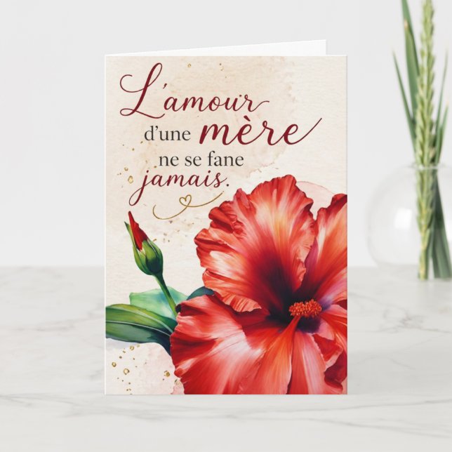 Tarjeta L’amour d’une mère ne se fane jamais  (Anverso)