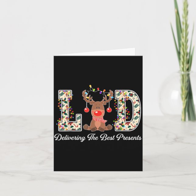 Tarjeta L&amp;d Delivering The Nurse Reindeer Christmas  (Anverso)