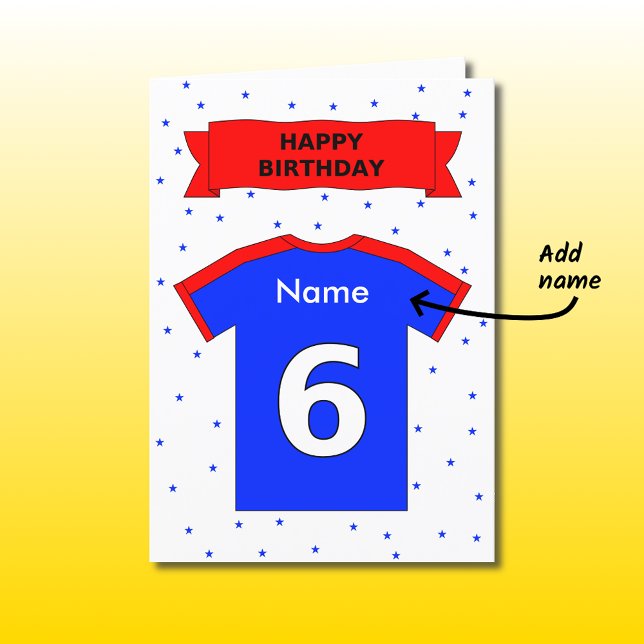 Tarjeta la 6ta camiseta de los deportes del cumpleaños (Subido por el creador)