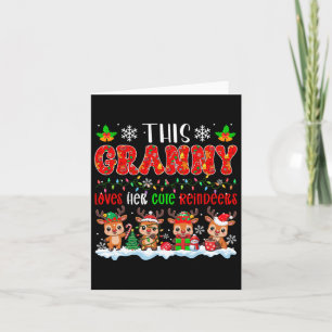 Tarjeta La abuela ama a sus renos dulces, grupo de navidad