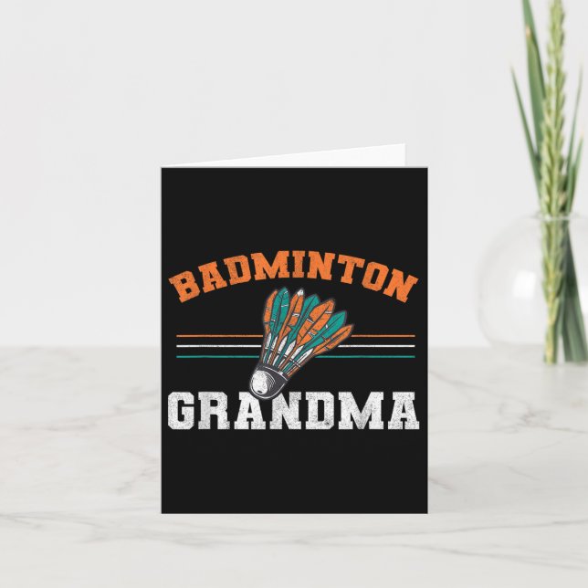 Tarjeta La abuela de Badminton Birdie Women Badminton (Anverso)