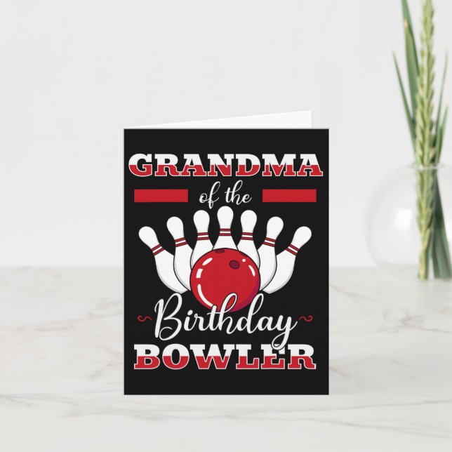 Tarjeta La Abuela De La Bola De Bolos De Cumpleaños De Bow (Anverso)
