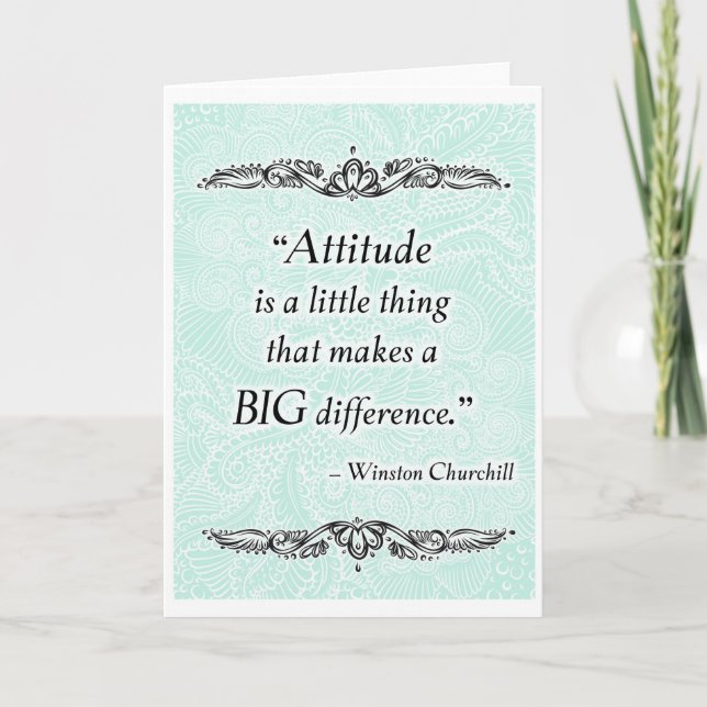 Tarjeta La actitud es algo pequeño - Cita positiva (Anverso)