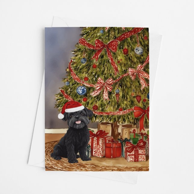 Tarjeta La acuarela de Affenpinscher bajo el árbol de Navi (Subido por el creador)