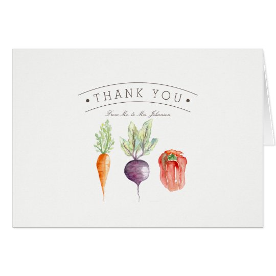 Tarjeta La acuarela del remiendo del Veggie le agradece