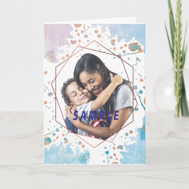 Tarjeta La acuarela salpica el día de madre del marco del (Anverso)
