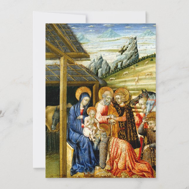 Tarjeta La admiración de la Magi por Giovanni di Paolo (Anverso)