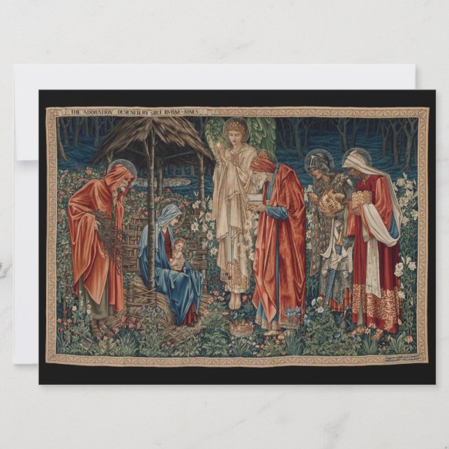 Tarjeta La adoración del Magi (por Edward Burne-Jones) (Anverso)
