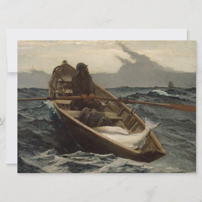 Tarjeta La advertencia de niebla (de Winslow Homer) (Anverso)