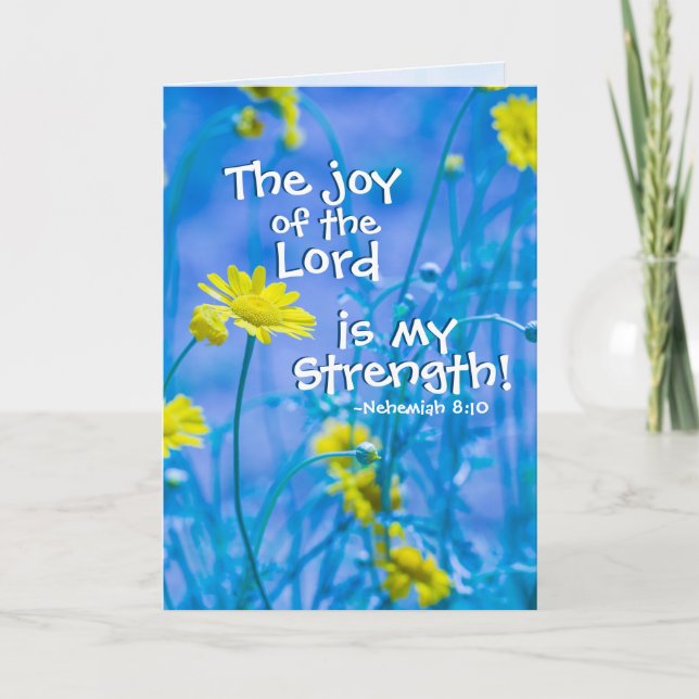 Tarjeta La alegría de Jehovah es mi fuerza, Nehemías 8:10 (Anverso)