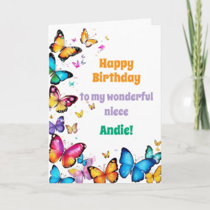 Tarjeta La alegría de las mariposas Feliz cumpleaños  
