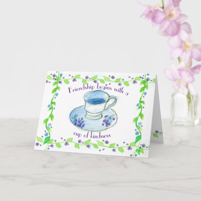 Tarjeta La Amistad Con El Equipo Comienza Con Una Copa De  (Orquídea)