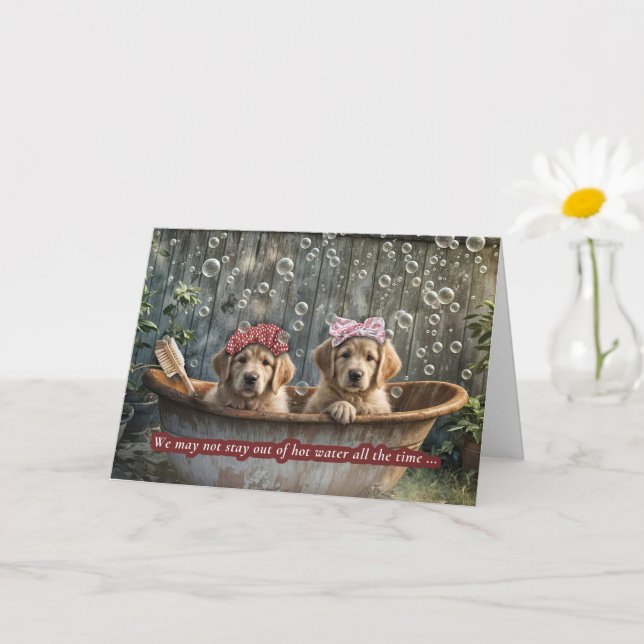 Tarjeta La amistad corta los perros de los que recuperan e (Planta pequeña)