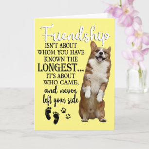 Tarjeta La amistad de Corgi no se trata de a quién has con