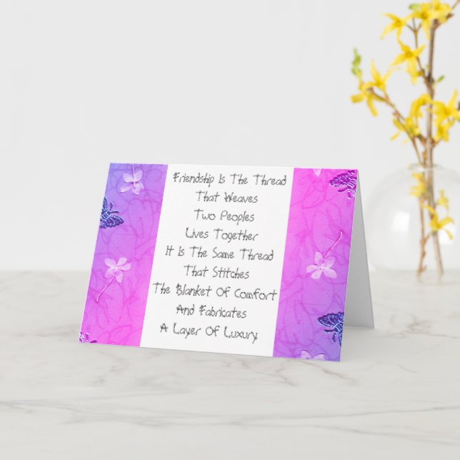 Tarjeta La Amistad Es El Hilo (flor amarilla)