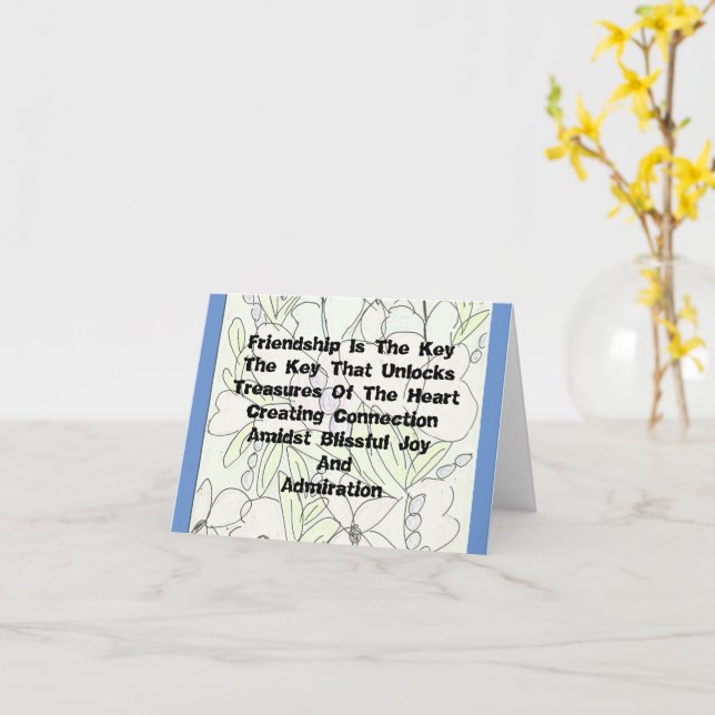 Tarjeta La Amistad Es La Clave (flor amarilla)