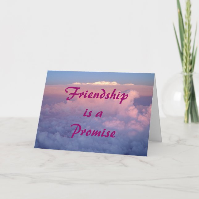 Tarjeta La amistad es una promesa (Anverso)