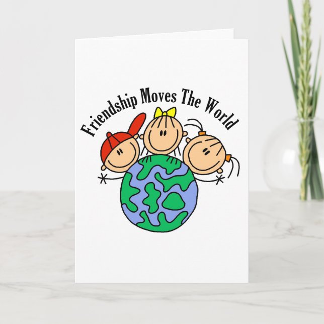 Tarjeta La amistad mueve las camisetas y los regalos del (Anverso)