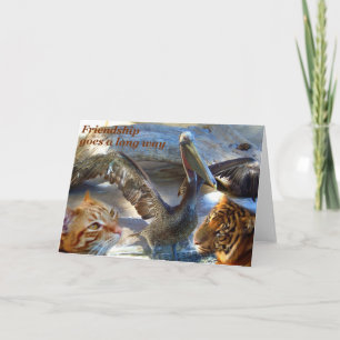 Tarjeta La amistad nos lleva un largo camino.