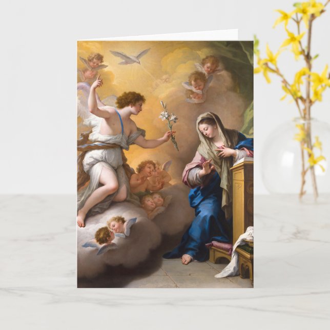 Tarjeta La Anunciación, Paolo de Matteis (flor amarilla)