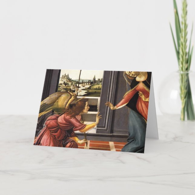 Tarjeta La Anunciación - Sandro Botticelli (Anverso)