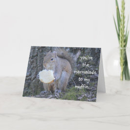 Tarjeta La ardilla divertida, mermelada a mi mollete, le