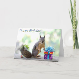 Tarjeta ¡La ardilla es feliz cumpleaños!