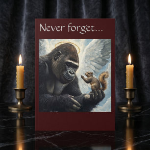 Tarjeta La ardilla Peanut y Harambe nunca olvidan 