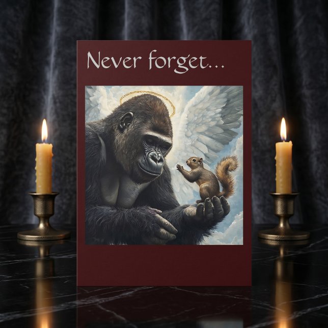 Tarjeta La ardilla Peanut y Harambe nunca olvidan  (Subido por el creador)