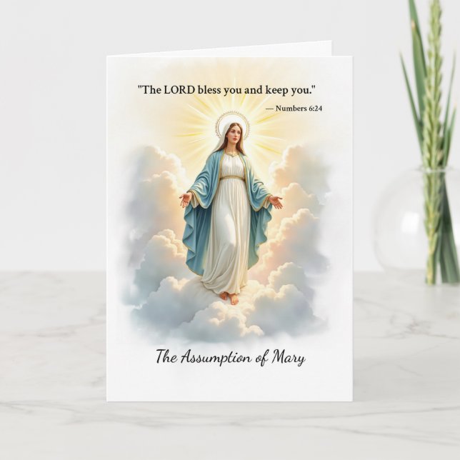 Tarjeta La Asunción de María Paz y Bendiciones de Dios (Anverso)