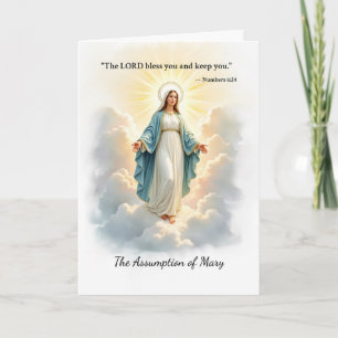 Tarjeta La Asunción de María Paz y Bendiciones de Dios