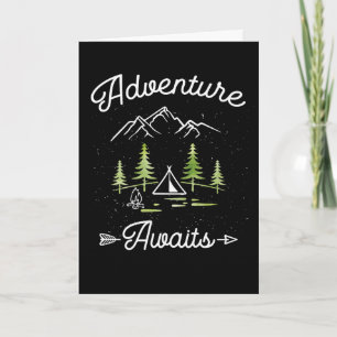 Tarjeta La aventura espera Camping Hiking Viajes al aire l