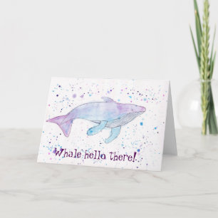 Tarjeta La ballena jorobada de Acuarela "hola allí" carda