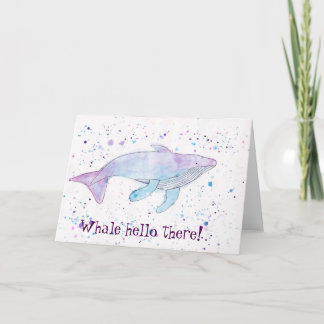 Tarjeta La ballena jorobada de Acuarela "hola allí" carda