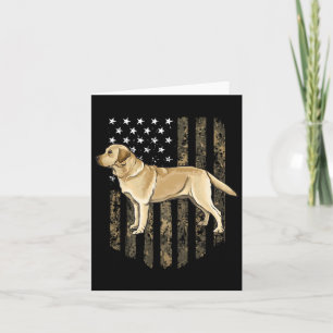 Tarjeta La Bandera Americana Yellow Labrador Recuperador D