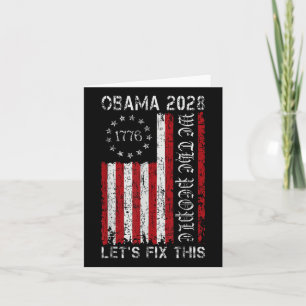 Tarjeta La bandera de Obama vintage retro patriótico 2028