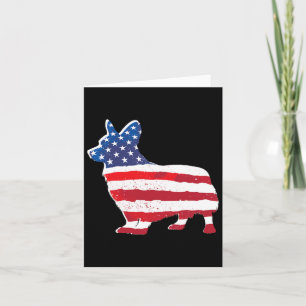 Tarjeta La Bandera Estadounidense Corgi Mascota Perro Aman
