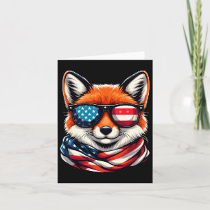 Tarjeta La Bandera Estadounidense De Patriotic Fox Sungles