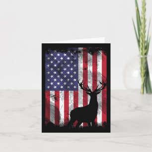 Tarjeta La Bandera Estadounidense Deer Elk Hundiendo A Pat