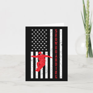 Tarjeta La Bandera Estadounidense Snowboard Usa Winter Pat