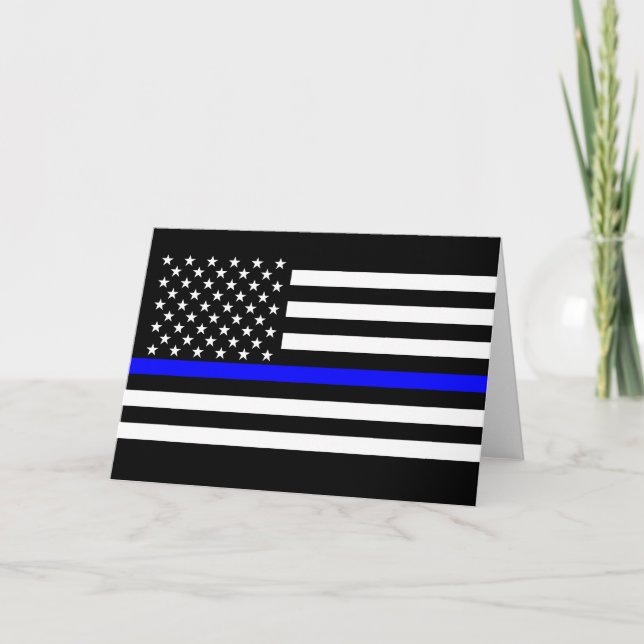 Tarjeta La bandera gráfica fina simbólica de Blue Line los (Anverso)