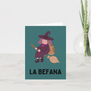 Tarjeta La Befana (Epifanía) Bruja italiana de Navidad