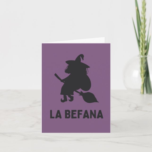Tarjeta La Befana (Epifania) Navidades italianos Bruja (Anverso)