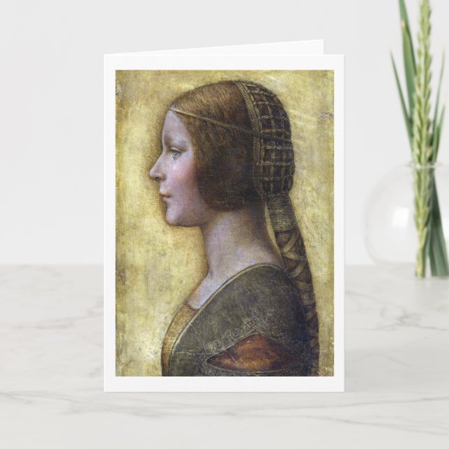 Tarjeta La bella princesa, Leonardo da Vinci (Anverso)