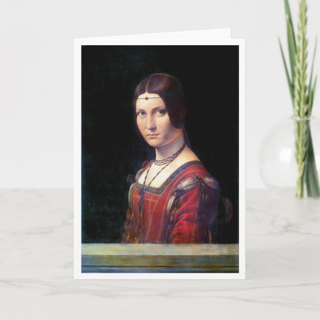 Tarjeta La Belle Ferronniere, Leonardo da Vinci (Anverso)