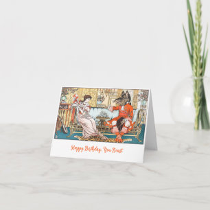 Tarjeta La belleza y la bestia son divertidos cumpleaños d