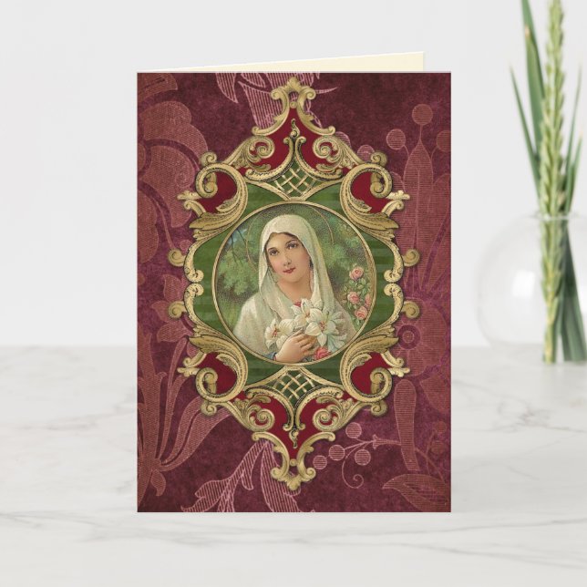Tarjeta La bendición religiosa de la Virgen María Escritur (Anverso)